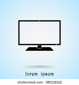 Monitor sign icon, vector illustration. Flat design style 