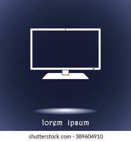 Monitor sign icon, vector illustration. Flat design style 