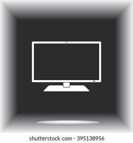Monitor sign icon, vector illustration. Flat design style 