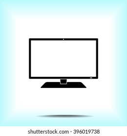 Monitor sign icon, vector illustration. Flat design style 