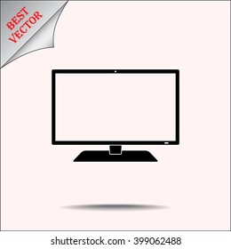 Monitor sign icon, vector illustration. Flat design style 