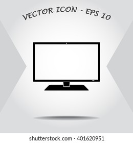 Monitor sign icon, vector illustration. Flat design style 