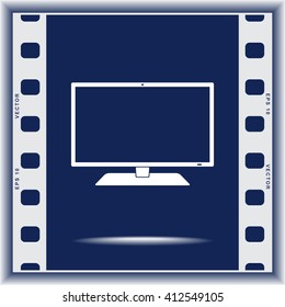 Monitor sign icon, vector illustration. Flat design style 