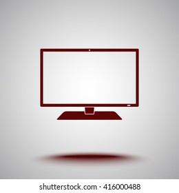 Monitor sign icon, vector illustration. Flat design style 