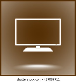 Monitor sign icon, vector illustration. Flat design style 