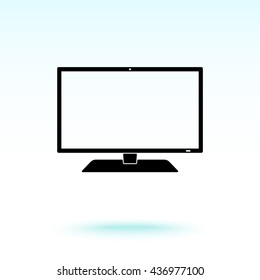 Monitor sign icon, vector illustration. Flat design style 