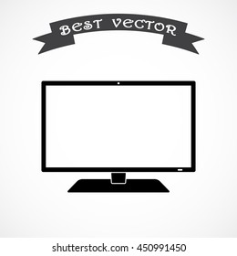Monitor sign icon, vector illustration. Flat design style 