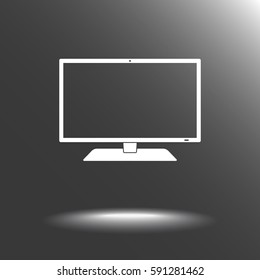 Monitor sign icon, vector illustration. Flat design style 