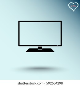 Monitor sign icon, vector illustration. Flat design style 