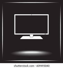 Monitor sign icon, vector illustration. Flat design style 