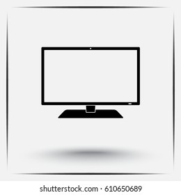 Monitor sign icon, vector illustration. Flat design style 