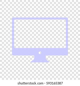 Monitor sign illustration. Vector. Periwinkle icon on transparent background.