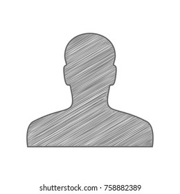 Monitor sign illustration. Vector. Shaded gray icon on white background. Isolated.