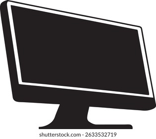 Monitor, Silhouette, Vektorsymbol-Abbildung auf weißem Hintergrund 
