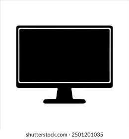 Monitor silhouette vector illustration on white background
