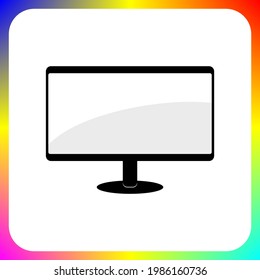 monitor simple clip art vector illustration 