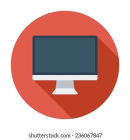 Monitor. Single flat color icon. Vector illustration.