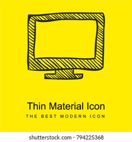 Monitor sketch bright yellow material minimal icon or logo design