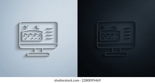 Überwachen Sie das Hautpapiersymbol mit Schatteneffekt-Vektorgrafik-Design