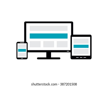 monitor, smartphone, tablet, icons