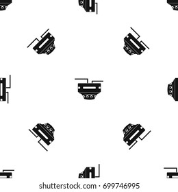 Monitor socket pattern repeat seamless in black color for any design. Vector geometric illustration