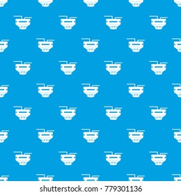 Monitor socket pattern repeat seamless in blue color for any design. Vector geometric illustration