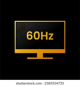 Monitor Standard Refresh Rate 60Hz Icon. Perfect for Computer Screen Refreshes Information Label on your product