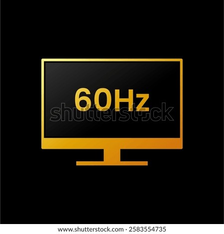 Monitor Standard Refresh Rate 60Hz Icon. Perfect for Computer Screen Refreshes Information Label on your product