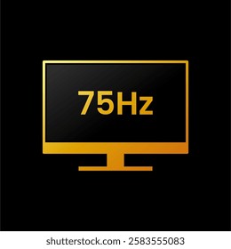 Monitor Standard Refresh Rate 75Hz Icon. Perfect for Computer Screen Refreshes Information Label on your product