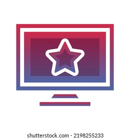monitor star logo gradient design template icon element