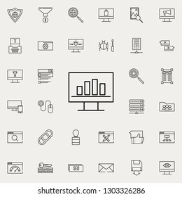 monitor statistics icon. seo and online marketing icons universal set for web and mobile