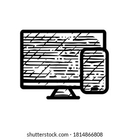 monitor storage icon hand drawn vector illustration isolated on white background