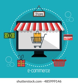 monitor store e-commerce isolated design