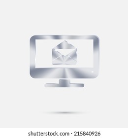 monitor with symbol a letter envelope