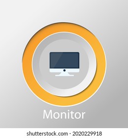 monitor symbol on the white background.