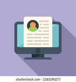 Monitor system icon flat vector. Platform database. Consumer access