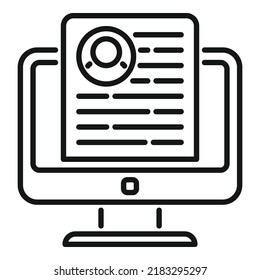 Monitor system icon outline vector. Platform database. Consumer access
