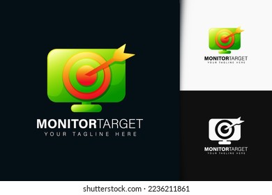 Monitor target logo design with gradient