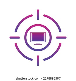 monitor target logo gradient design template icon element