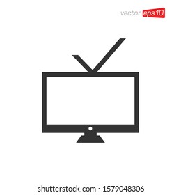 Monitor or Television Icon Design Vector