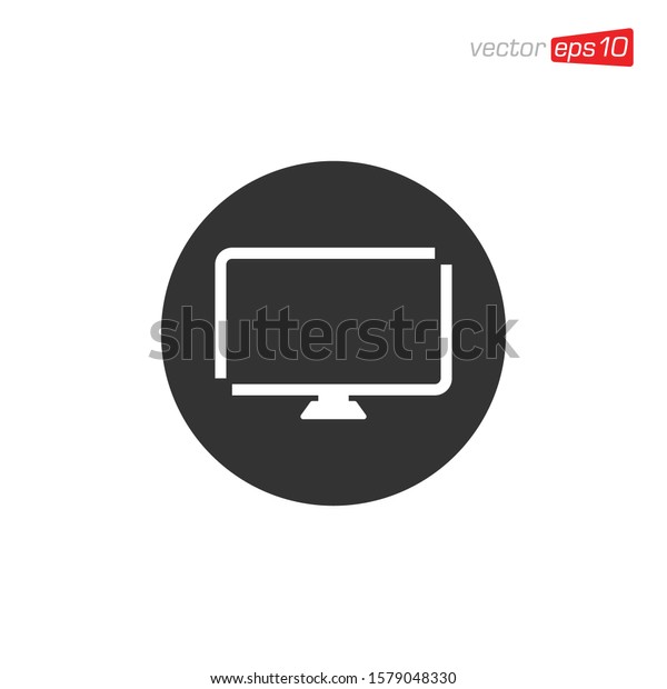 Monitor or Television\
Icon Design Vector