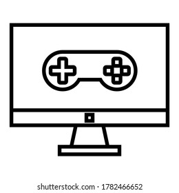 Monitor Televisión Video Games Pad Icono Icono de la consola Icono de Icono de diseño vector