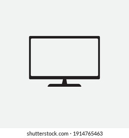 monitor template with black color and white background with flat style so it looks simpler