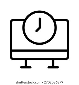 Tempo de Monitor Conjunto de Ícones de Linha Moderno Apresentando Design Mínimo Profissional e Símbolos de Relógio Digital Exclusivos para Projetos Visuais Limpos e Eficientes
