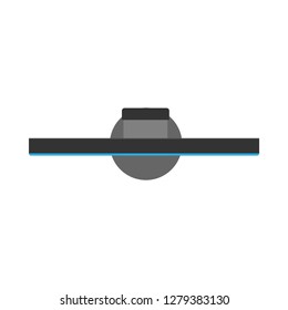 Monitor top view screen computer equipment vector icon. Electronic communication technology work office PC.