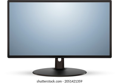 Monitor TV 3D icon, realistic technology vector illustration.