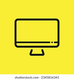 Monitor TV Desktop line icon design vector widescreen