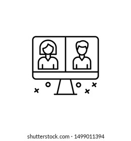 Monitor tv friends icon. Element of friendship icon