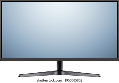 Monitor TV isolated 3D icon, vector illustration.