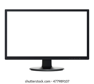 Monitor TV isolated, with empty screen, vector illustration.